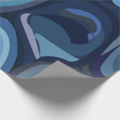 Blauwe halve cirkels Abstracte geometrische Cadeaupapier (Hoek)