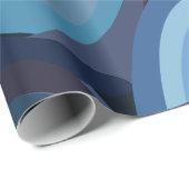 Blauwe halve cirkels Abstracte geometrische Cadeaupapier (Rol Hoek)