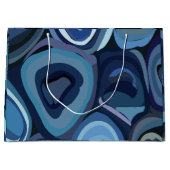 Blauwe halve cirkels Abstracte geometrische Groot Cadeauzakje (Voorkant)