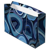 Blauwe halve cirkels Abstracte geometrische Groot Cadeauzakje (Achterkant Gekanteld)