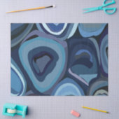 Blauwe halve cirkels Abstracte geometrische Tissuepapier (Craft)