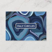Blauwe halve cirkels Abstracte geometrische Visitekaartje (Voorkant)