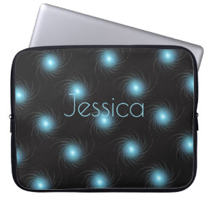 Blauwe halve draden laptop sleeve
