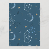Blauwe halve maan | Jongen Baby shower Kaart (Achterkant)