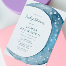Blauwe halve maan | Jongen Baby shower