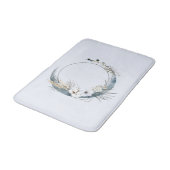 Blauwe halve maan met witte bloemen badmat (Gekanteld)