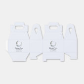 Blauwe halve maan met witte bloemen bruiloft bedankdoosjes (Uitgevouwen)