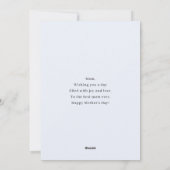 Blauwe Halve Maan met Witte Bloemen Moederdag Feestdagenkaart (Achterkant)