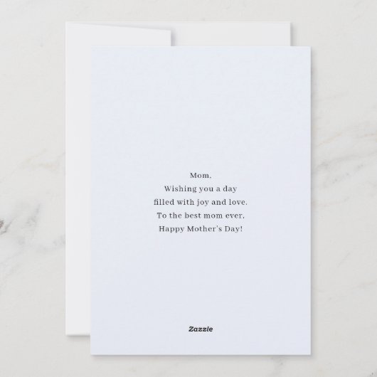 Blauwe Halve Maan met Witte Bloemen Moederdag Feestdagenkaart (Achterkant)