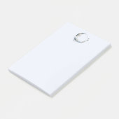 Blauwe halve maan met witte bloemen post-it® notes (Schuin)