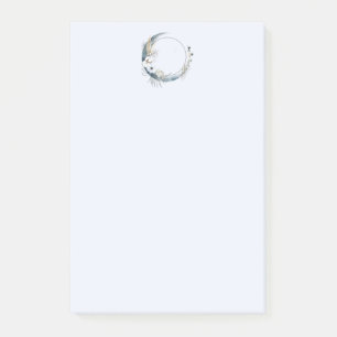 Blauwe halve maan met witte bloemen post-it® notes