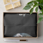 Blauwe halve maan met witte bloemen tissuepapier (Geschenk)