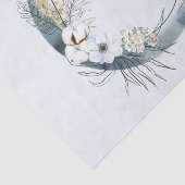 Blauwe halve maan met witte bloemen tissuepapier (Detail)