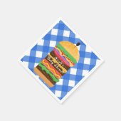 Blauwe Hamburger Zomer Kookfeest Barbecue BBQ Fees Servetten (Hoek)