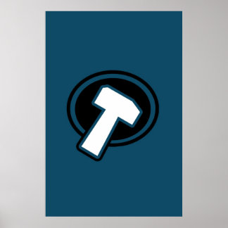 Blauwe hamer - Poster