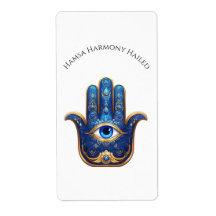  Blauwe Hamsa Hand met Evil Eye Symbool