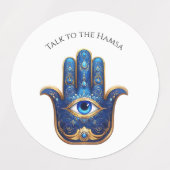 Blauwe Hamsa Hand met Evil Eye Symbool Labels (Design 2)