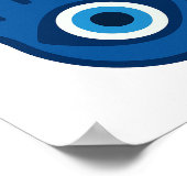 Blauwe Hamsa Hand - Vreedzame Energie Poster (Hoek)