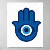 Blauwe Hamsa Hand - Vreedzame Energie Poster (Voorkant)