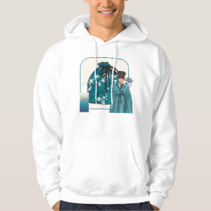 Blauwe Hanbok-man & Bloemrijke Geluksrugzak Hoodie