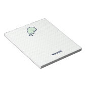 Blauwe hand-Drawn Beluga Whale Boys Name Notitieblok (Schuin)