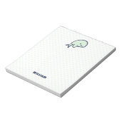 Blauwe hand-Drawn Beluga Whale Boys Name Notitieblok (Linkerzijde)