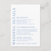 Blauwe hand geschilderde bloemenbruiloft details k informatiekaartje (Voorkant)