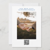 Blauwe hand getekend grillige bruiloft Save the da Kaart (Achterkant)