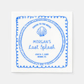 Blauwe Hand Getekende Laatste Splash Bachelorette Servet (Voorkant)