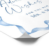 Blauwe Hand Getrokken Boog Advies en Wensen Trouwe Poster (Hoek)