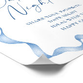 Blauwe Hand Getrokken Boog Datum Nacht Ideeën Huwe Poster (Hoek)