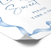 Blauwe Hand getrokken Bow Vrijgezellenfeest Liefde Poster (Hoek)