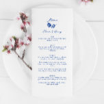 Blauwe Hand getrokken grillige bloem bruiloft Menu<br><div class="desc">Blauwe Hand getrokken grillige bloem bruiloft menu</div>