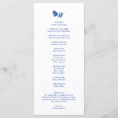 Blauwe Hand getrokken grillige bloem bruiloft prog Menu (Achterkant)