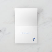 Blauwe Hand getrokken grillige bloem grens bruilof Bedankkaart (Binnen)