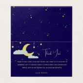 Blauwe Hand Getrokken Hemelse Ster Maan Dankjewel  Kaart (Buitenkant ongevouwen)