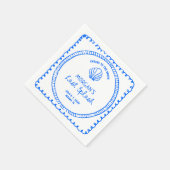 Blauwe Hand Getrokken Laatste Splash Bachelorette Servet (Hoek)