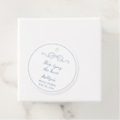 Blauwe Hand Getrokken Schoenen Het binden van de K Bedankjes Labels (In situ)