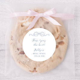 Blauwe Hand Getrokken Schoenen Het binden van de K Ronde Sticker