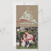 Blauwe Hand getrokken Vrede Vreugde Liefde Kraft R Feestdagenkaart (Voorkant)