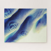 Blauwe hand legpuzzel (Horizontaal)