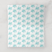 Blauwe hand met waterkleurige kerstsnowflakes plaatskaartje (Binnenkant ongevouwen)