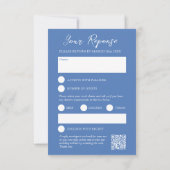Blauwe hand wildflower waterverf RSVP bruiloft (Achterkant)