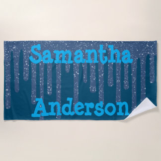 Blauwe handdoek met reservewas, speciaal aangepast