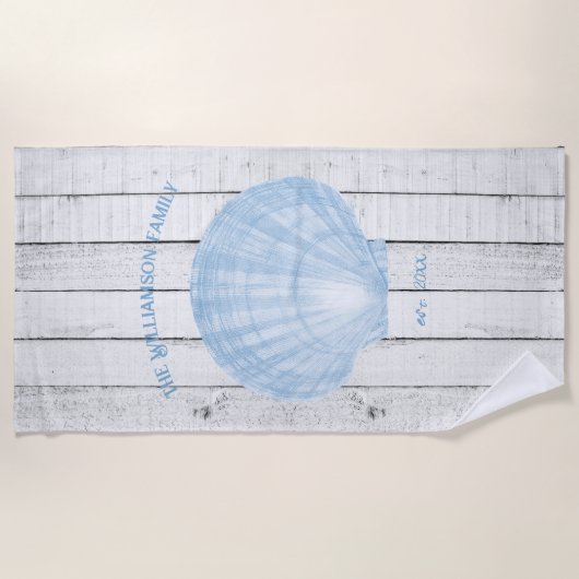 Blauwe handdoek van Shell-doek (Voorkant)