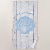 Blauwe handdoek van Shell-doek (Voorkant)