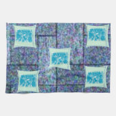 blauwe handdoek voor groene keuken (Horizontaal)