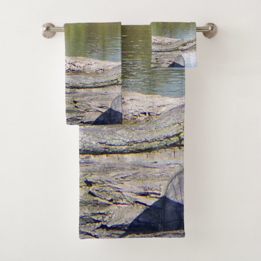 Blauwe handdoekset bad handdoek (Insitu)