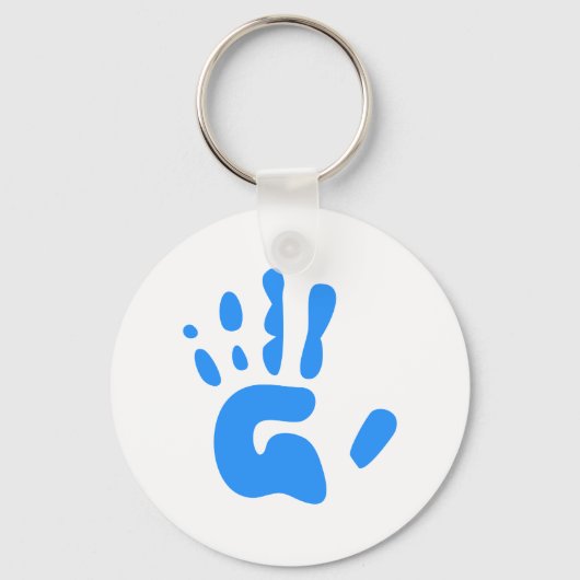 Blauwe handdruk sleutelhanger (Voorkant)