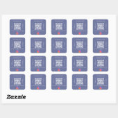 Blauwe handelsnaam qr code instagram vierkante sticker (Vel)